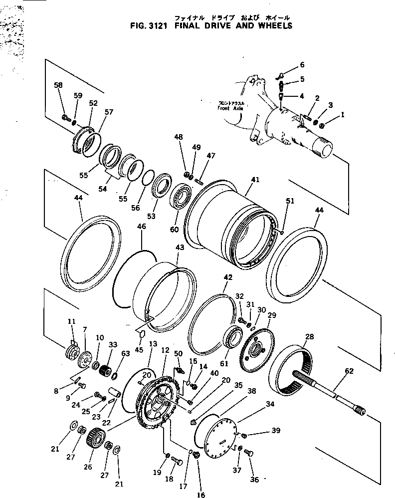 Scrappers Komatsu / WS23S-2A S/N 3101-UP(ws23s-2c) / FINAL DRIVE AND WHEELS(090050 : 3121)