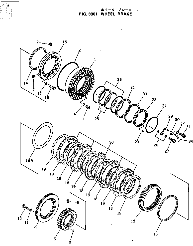 Scrappers Komatsu / WS23S-2A S/N 3101-UP(ws23s-2c) / WHEEL BRAKE(090090 : 3301)