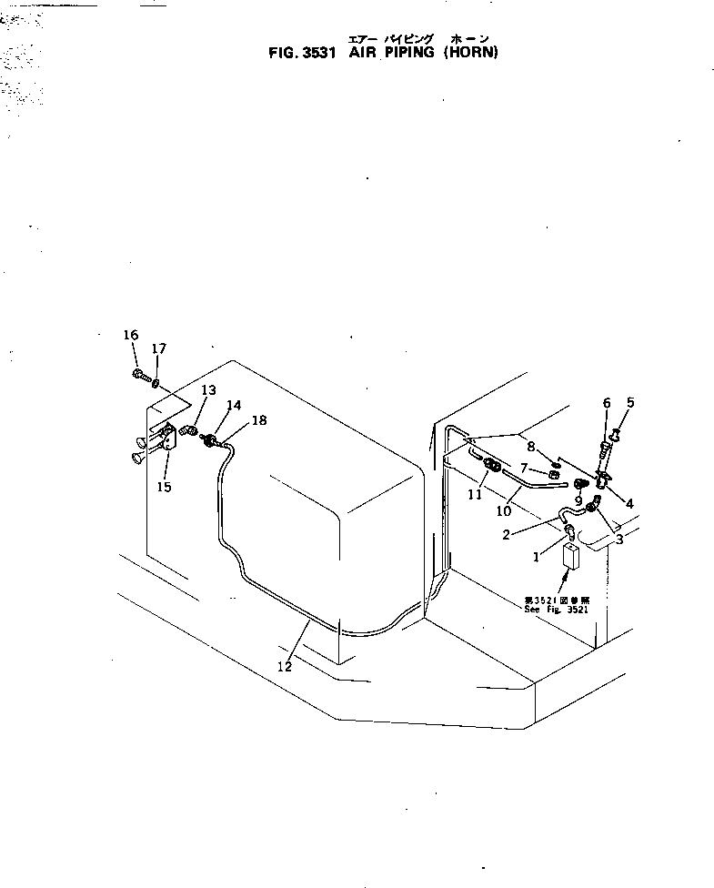 Scrappers Komatsu / WS23S-2A S/N 3101-UP(ws23s-2c) / AIR PIPING (HORN)(090330 : 3531)