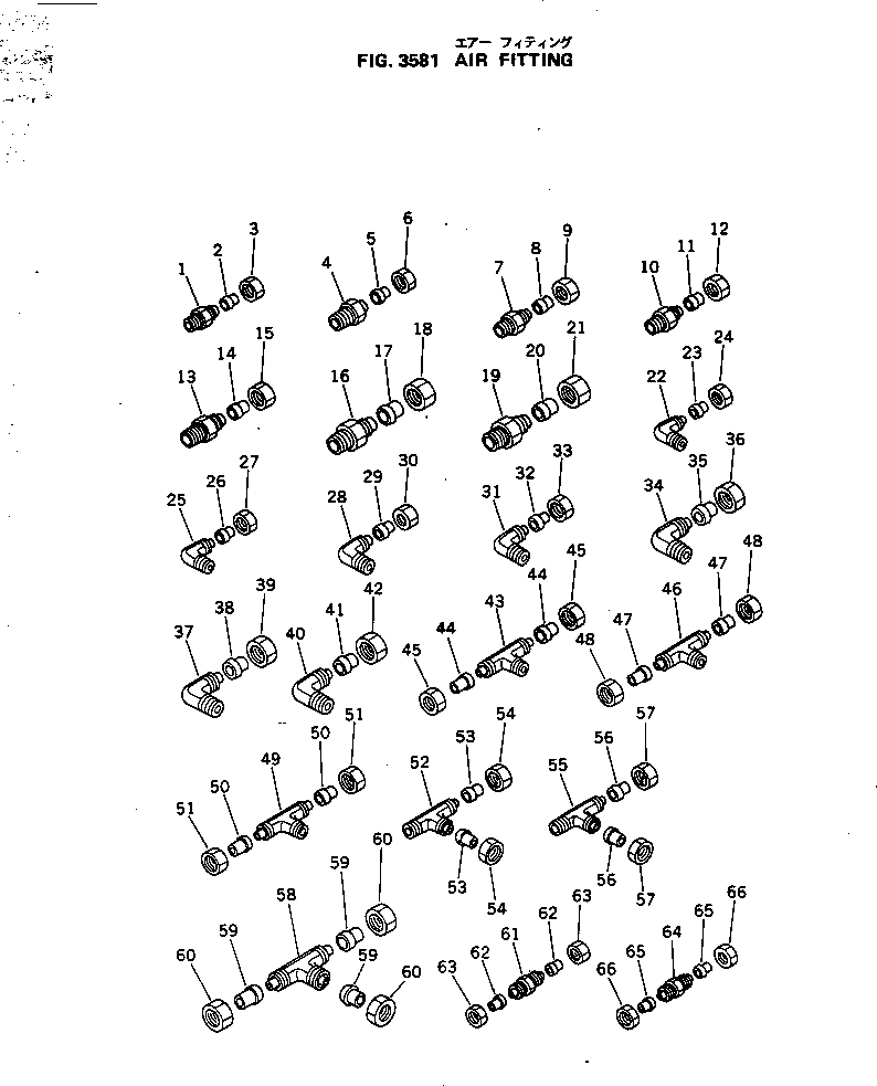 Scrappers Komatsu / WS23S-2A S/N 3101-UP(ws23s-2c) / AIR FITTING(090380 : 3581)