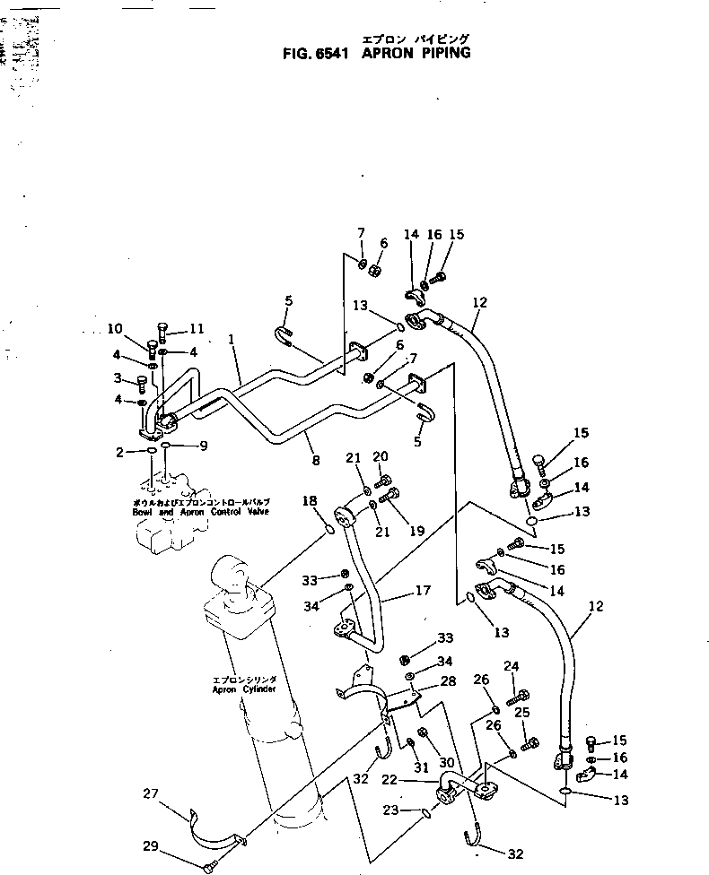 Scrappers Komatsu / WS23S-2A S/N 3101-UP(ws23s-2c) / APRON PIPING(180410 : 6541)