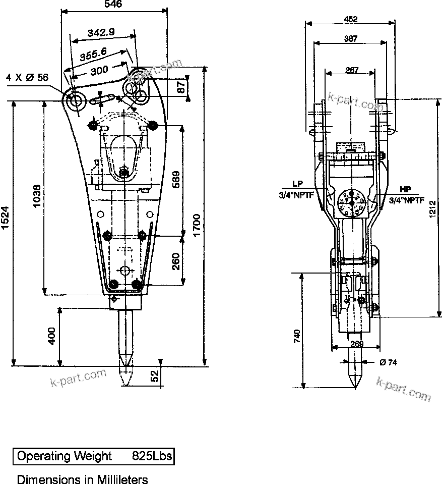 零件分解图：目录章节 — JPB380 HYDRAULIC BREAKER S/N ALL