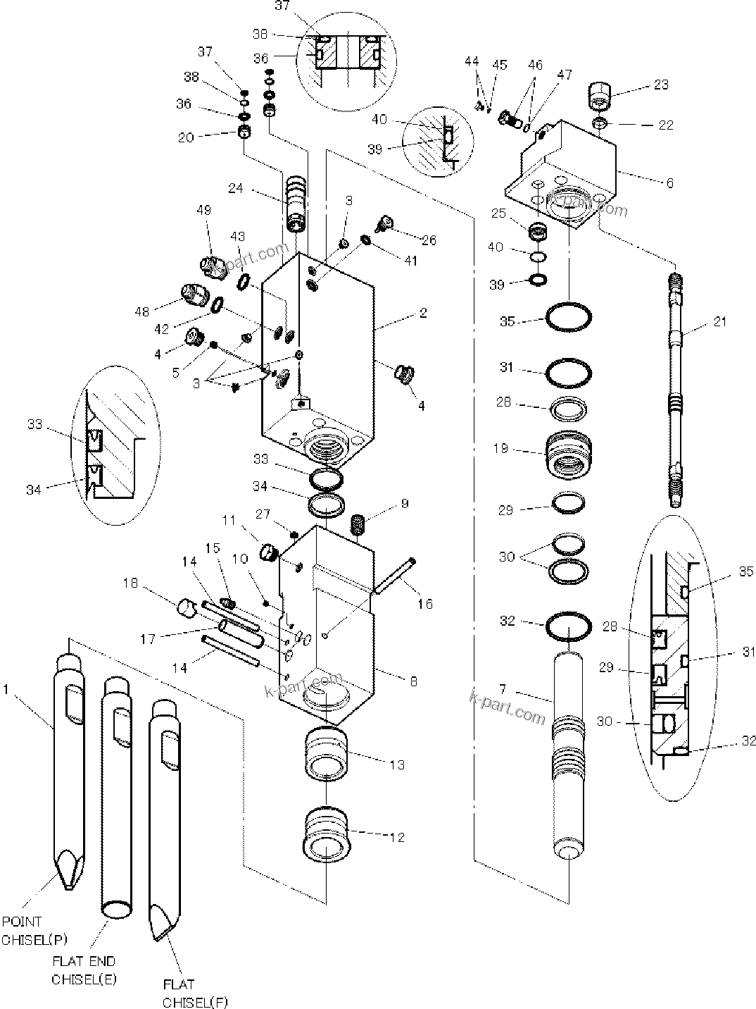 零件分解图：目录章节 — JTHB30-3 S/N 10001-UP (JTHB30_HYDRAULIC BREAKER)