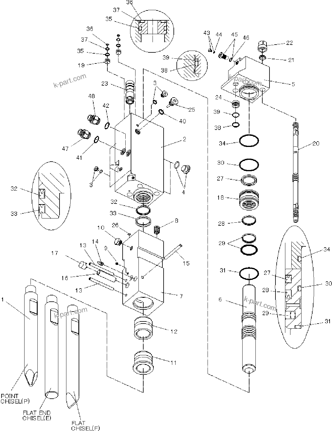 零件分解图：目录章节 — JTHB40-3 S/N 10001-UP (JTHB40-3_HYDRAULIC BREAKER)